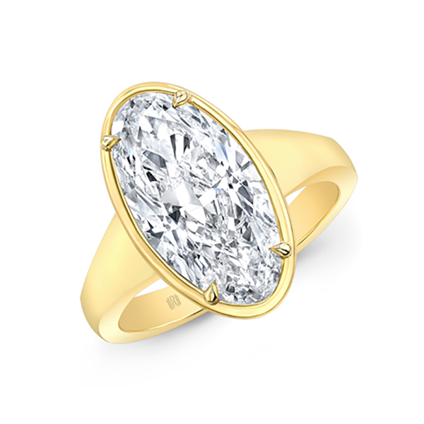 18K  Oval Diamond Engagement Ring